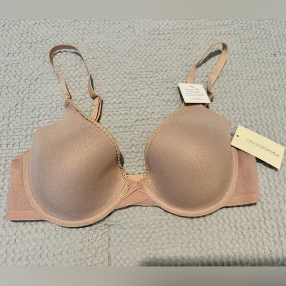 NEW OnGossamer Mesh Convertible T Shirt Bra Size 32C Champagne NWT - Picture 2 of 5
